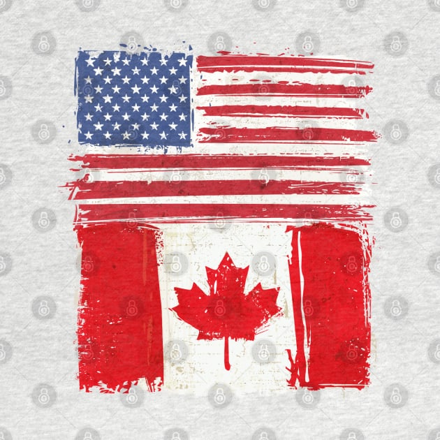 USA and Canadian Flag by Islanr